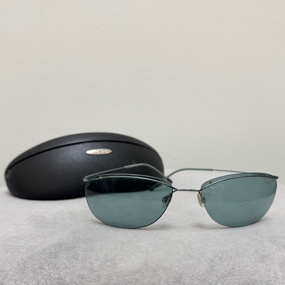 Silhouette Vintage Blue Sunglasses with Black Case